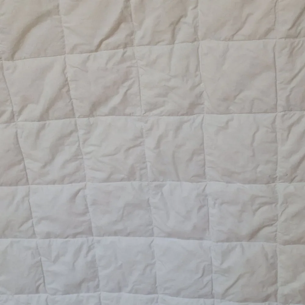 Charter Club White Cotton Lightweight Box 75% Down Fill Satin Trim Queen Blanket